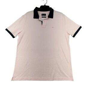 Eden Park Polo Shirt Mens L Pink Golf Performance Short Sleeve Stretch Pique Top